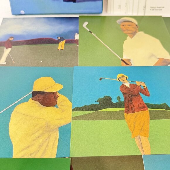 Vincent Scilla 2001 Golf Themed Prints 6 x 6 Postcards Set Of 30 Easy To Frame - Picture 7 of 10